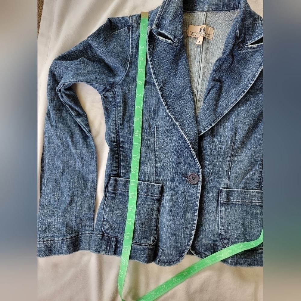 Juicy Couture Jeans Y2K denim 1 button blazer S - Picture 15 of 16